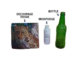 Decoupage on Bottle 
